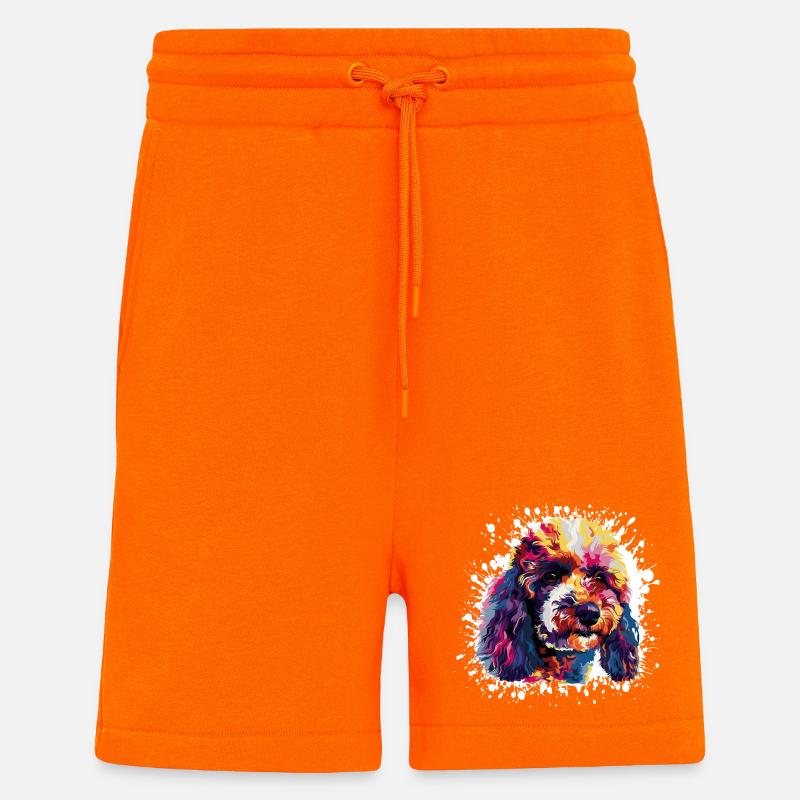Farbklecks Hund Tier Dog - Shorts - made by SPREAD - SUNSET ORANGE