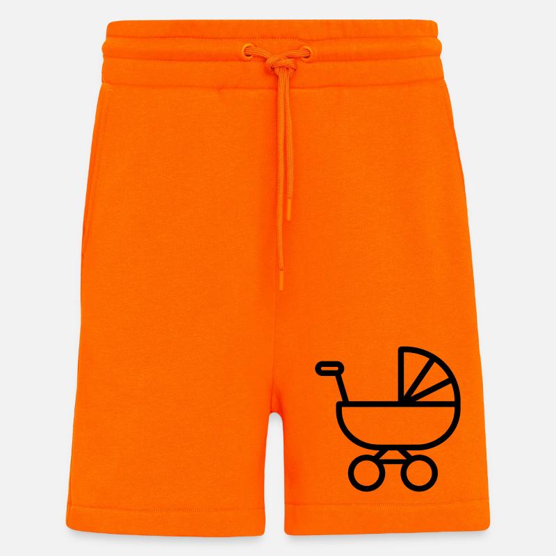stroller_-1-poussette - Short bio décontracté fabriqué en UE - SUNSET ORANGE