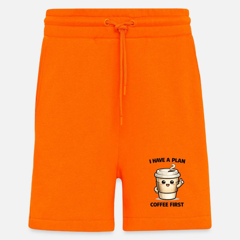 Coffee First – My Plan - Shorts - made by SPREAD - SUNSET ORANGE