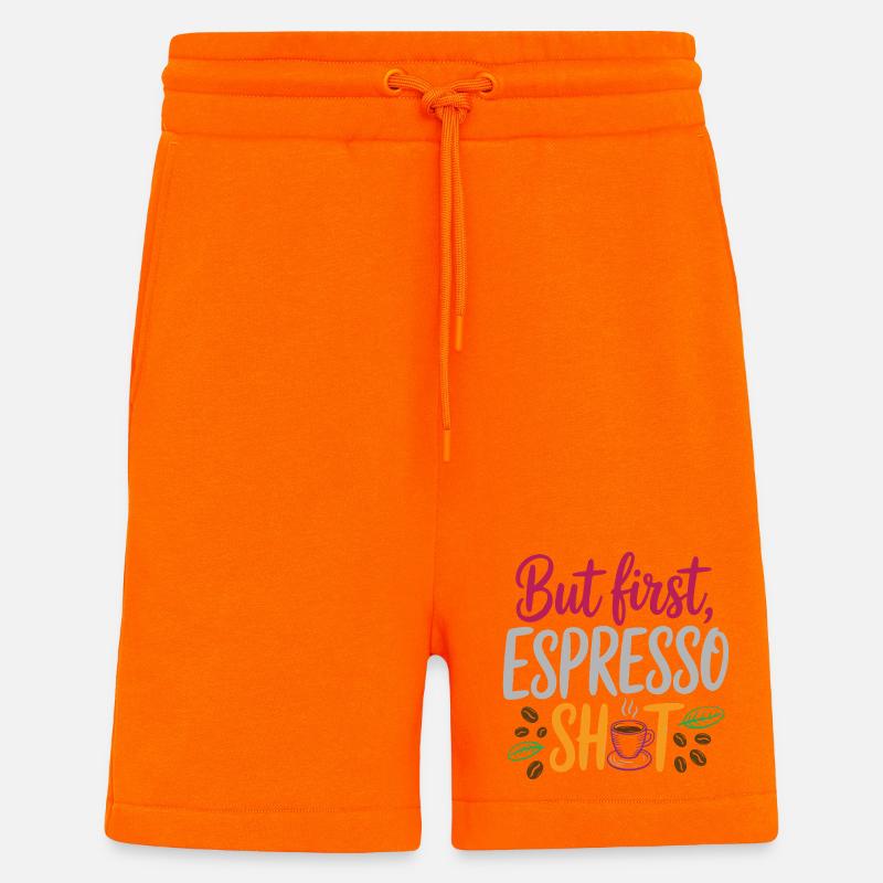 Mais le premier shot d’espresso - Short bio décontracté fabriqué en UE - SUNSET ORANGE