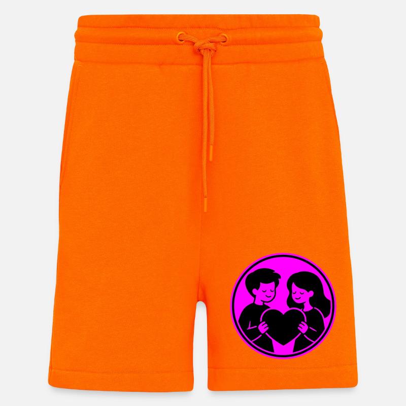 Relation de couple - Short bio décontracté fabriqué en UE - SUNSET ORANGE