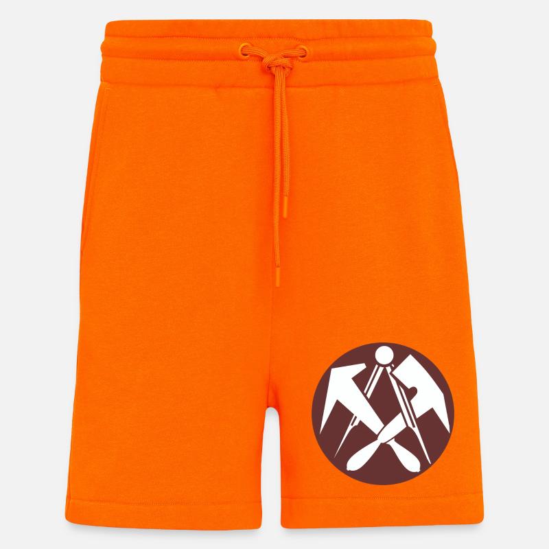 51164_Dachdecker, Zunftzeichen, Berufswappen - Shorts - made by SPREAD - SUNSET ORANGE