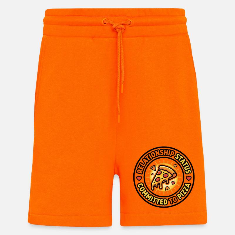 Relationship Status Committed to Pizza - Shorts - made by SPREAD - SUNSET ORANGE