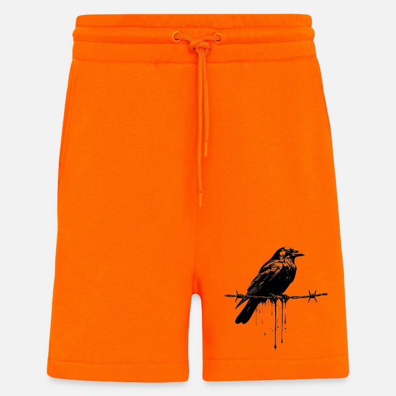 Rabe auf Stacheldraht-Tinte - Shorts - made by SPREAD - SUNSET ORANGE