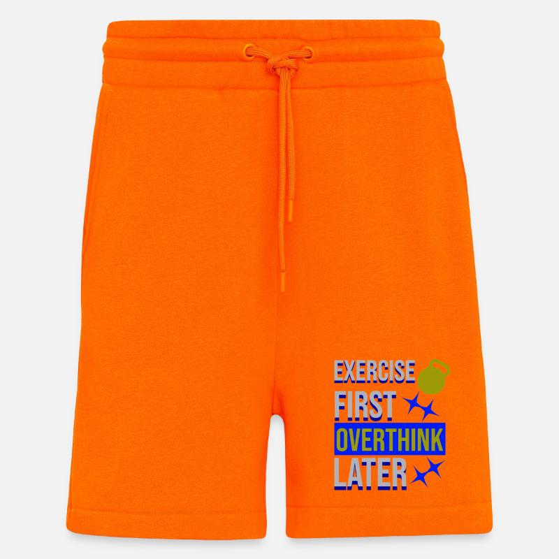 Exercise First, Overthink Later T-shirt - Shorts - made by SPREAD - SUNSET ORANGE