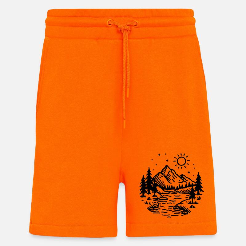 Berge Landschaft Wald - Shorts - made by SPREAD - SUNSET ORANGE