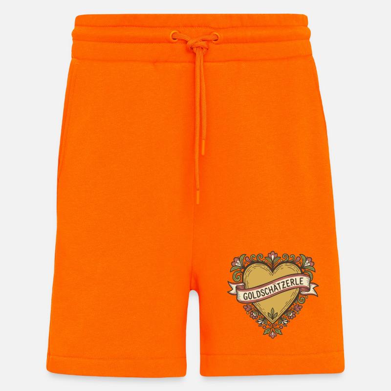 Goldschätzerle - dialecte proverbe du Bade - Short bio décontracté fabriqué en UE - SUNSET ORANGE