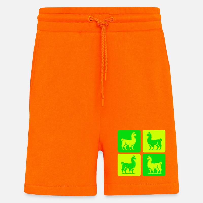 Lama Pop Art - Shorts - made by SPREAD - SUNSET ORANGE