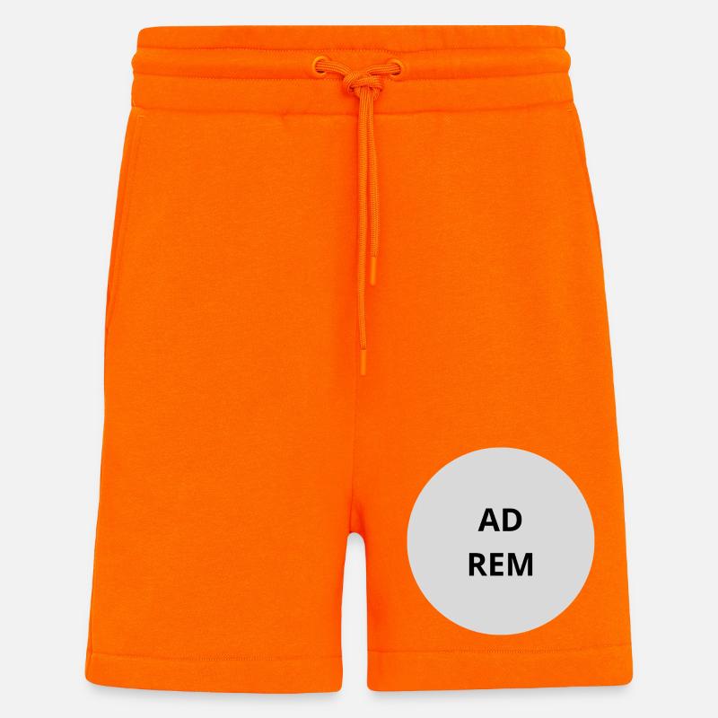 Text des Graukreis-Emblems - Shorts - made by SPREAD - SUNSET ORANGE