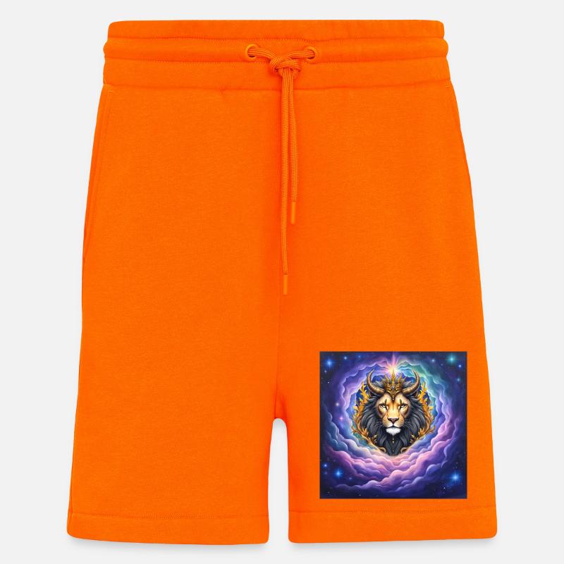 Himmlischer Löwe mit goldener Krone - Shorts - made by SPREAD - SUNSET ORANGE