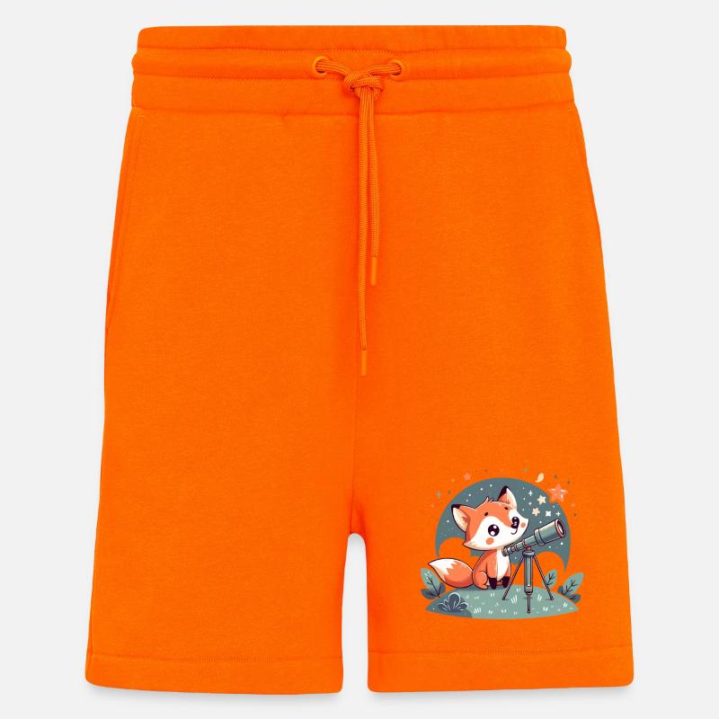 Fuchs am Teleskop unter Sternen - Shorts - made by SPREAD - SUNSET ORANGE