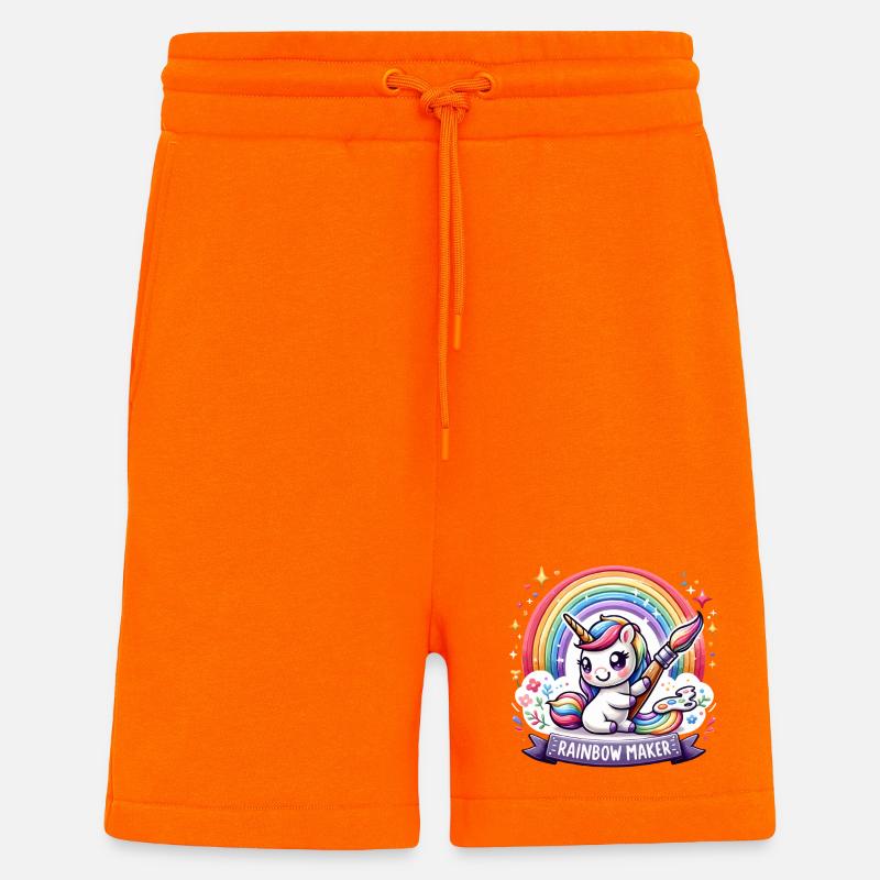 Regenbogen-Einhorn Maler - Shorts - made by SPREAD - SUNSET ORANGE
