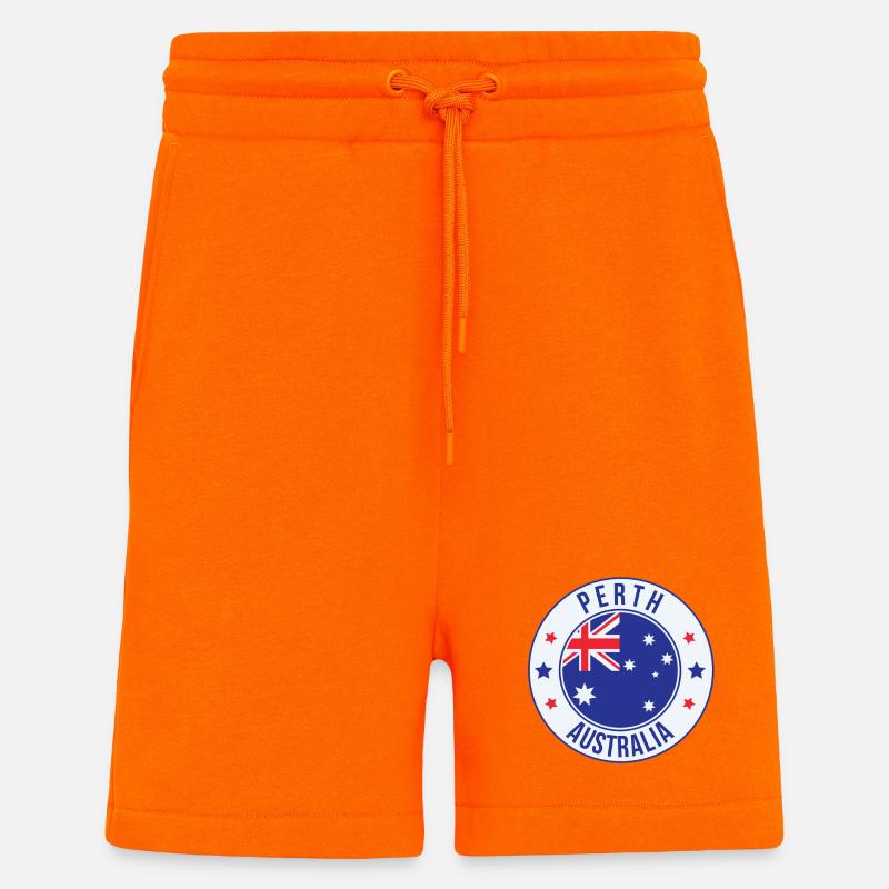 Perth Australia Circle Abzeichen - Shorts - made by SPREAD - SUNSET ORANGE