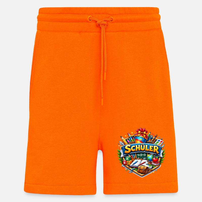 Student Learning World Sticker Design - Shorts - made by SPREAD - SUNSET ORANGE