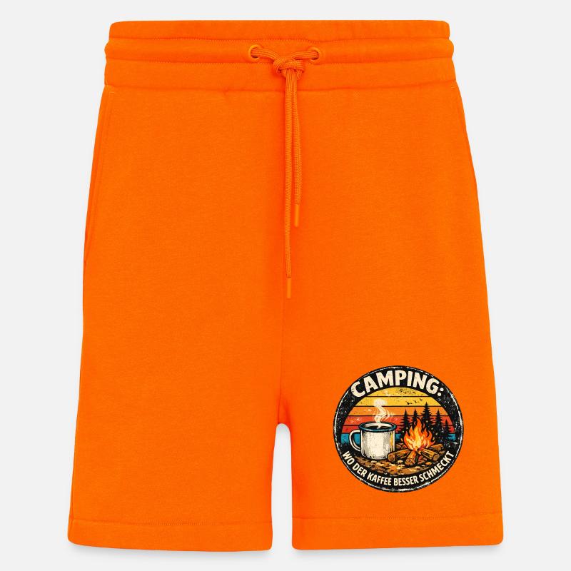Camping Kaffee Besser Schmeckt - Shorts - made by SPREAD - SUNSET ORANGE