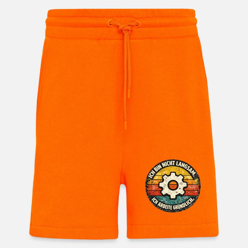 Ich bin nicht langsam - gründlich arbeiten - Shorts - made by SPREAD - SUNSET ORANGE