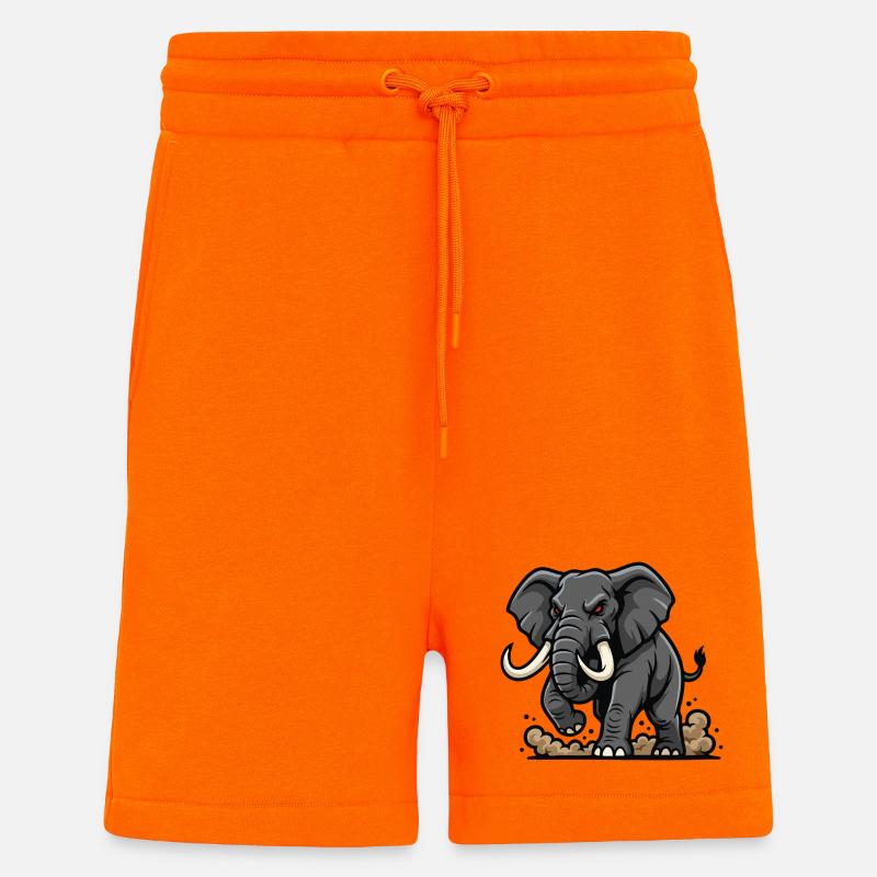 Wild Elephant Charge Maskottchen Elefanten Power - Shorts - made by SPREAD - SUNSET ORANGE