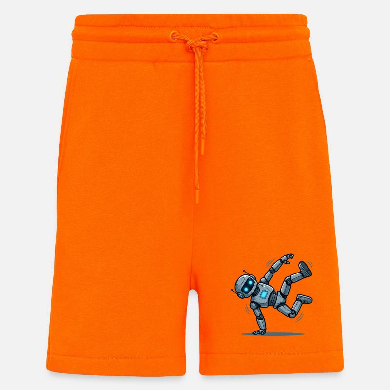 3 Le Robot Danseur Breakdance - Short bio décontracté fabriqué en UE - SUNSET ORANGE