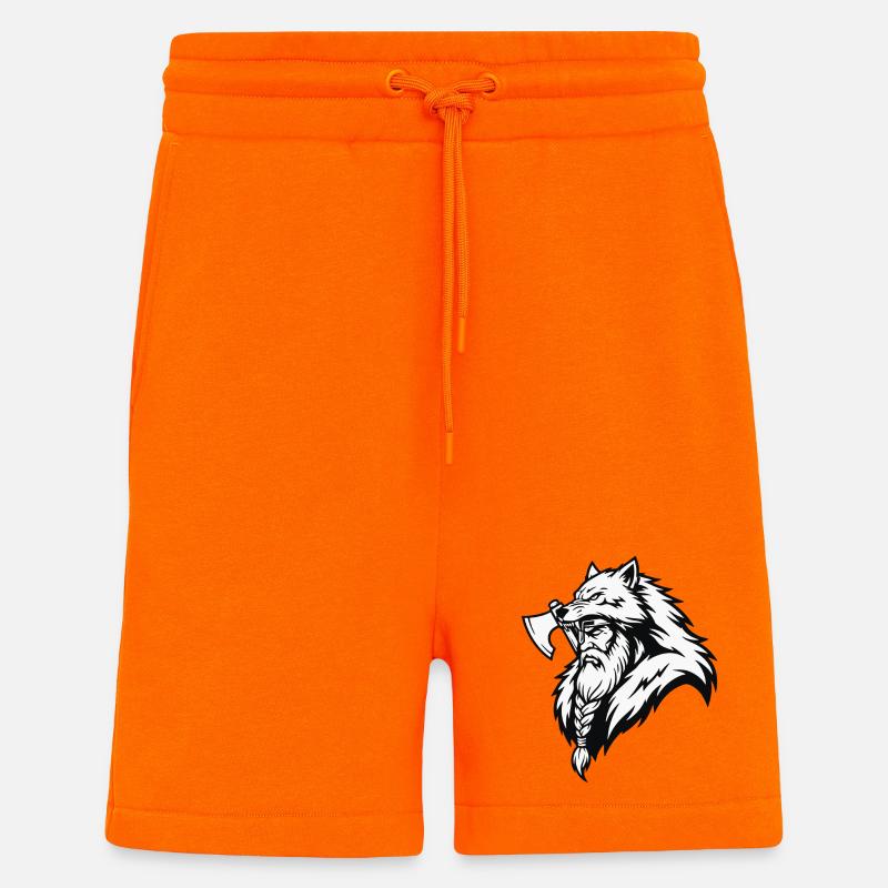 Wikinger-Ulfhednar-Krieger-Wolf-Berserker-Maskottchen - Shorts - made by SPREAD - SUNSET ORANGE