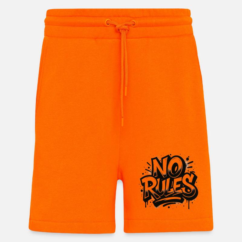 Design de graffiti sans règles - Short bio décontracté fabriqué en UE - SUNSET ORANGE
