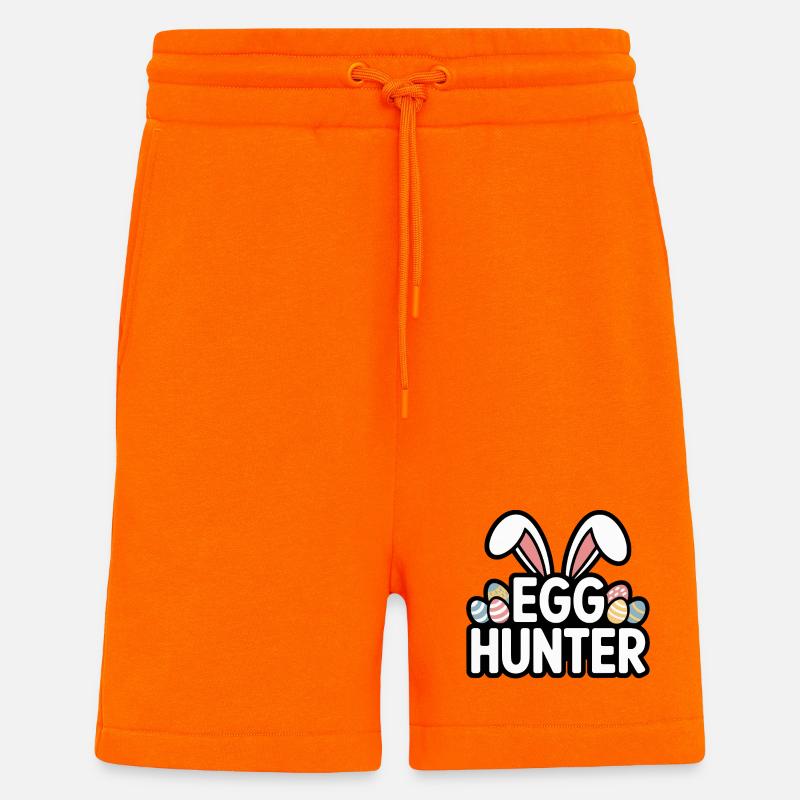 Egg Hunter Bunny – Conception de Pâques - Short bio décontracté fabriqué en UE - SUNSET ORANGE