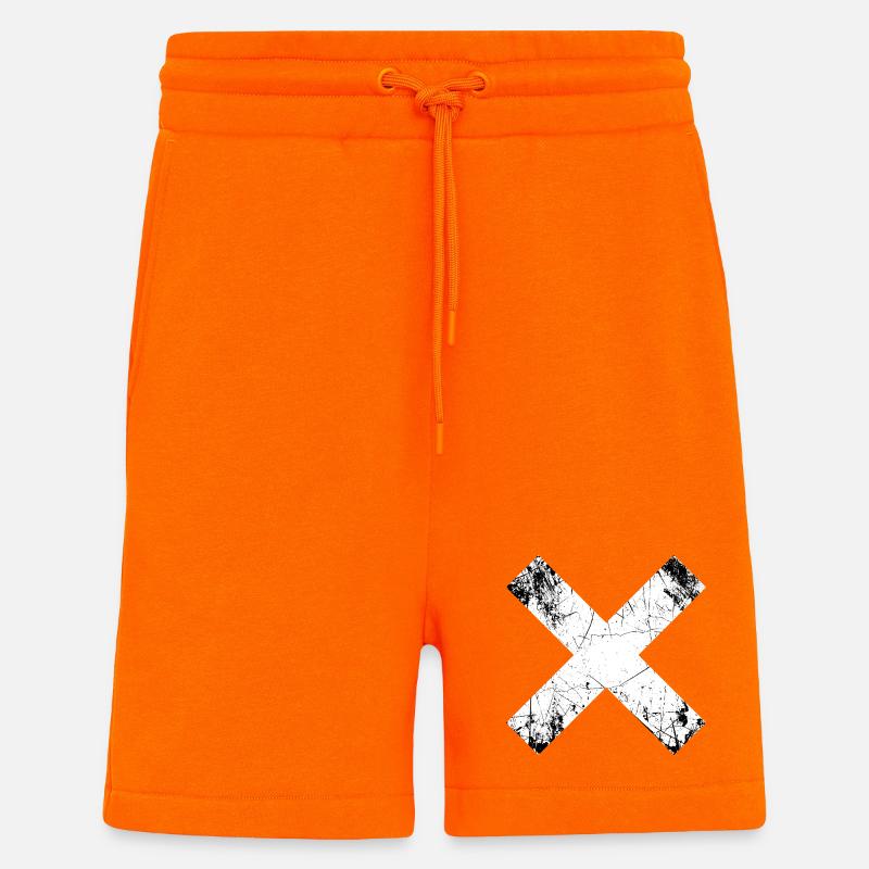 Grunge X Schnitt Muster - Shorts - made by SPREAD - SUNSET ORANGE