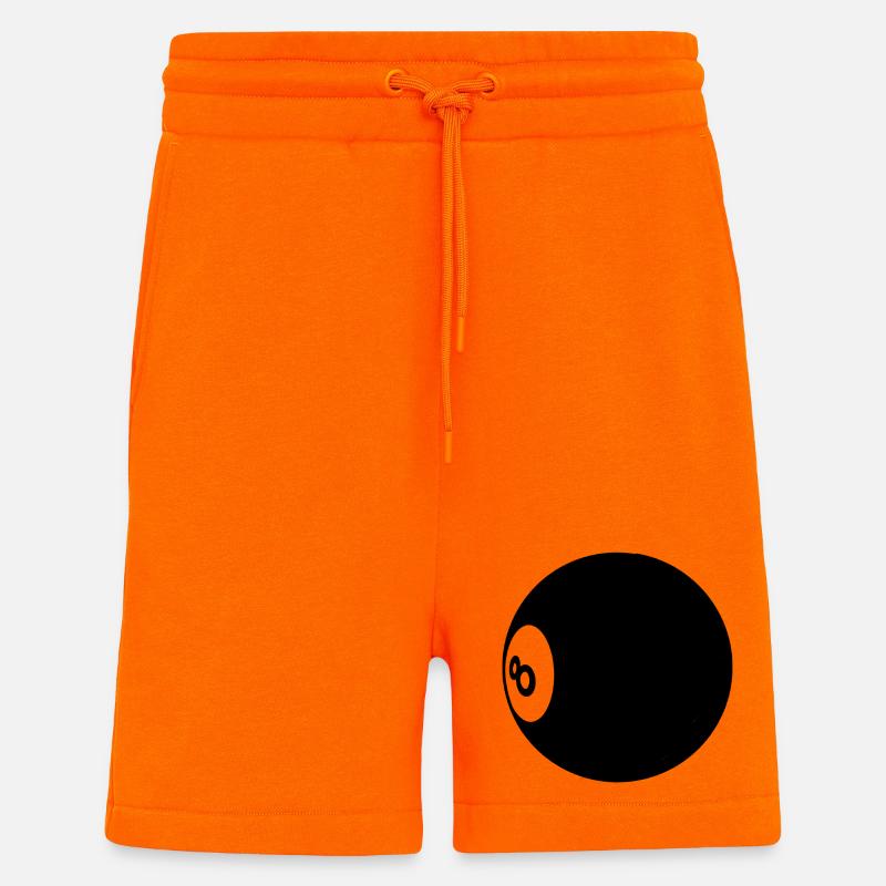 Billardkugel Nummer 8 Pool - Illustration - Shorts - made by SPREAD - SUNSET ORANGE