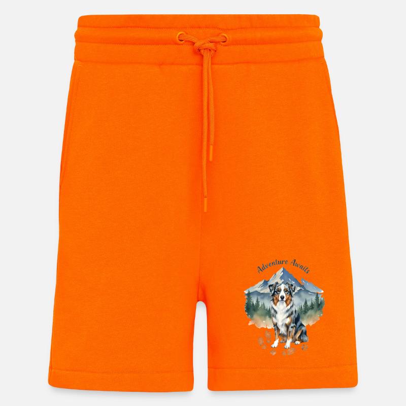 Australian Shepherd Mountains Adventure - Shorts - made by SPREAD - SUNSET ORANGE