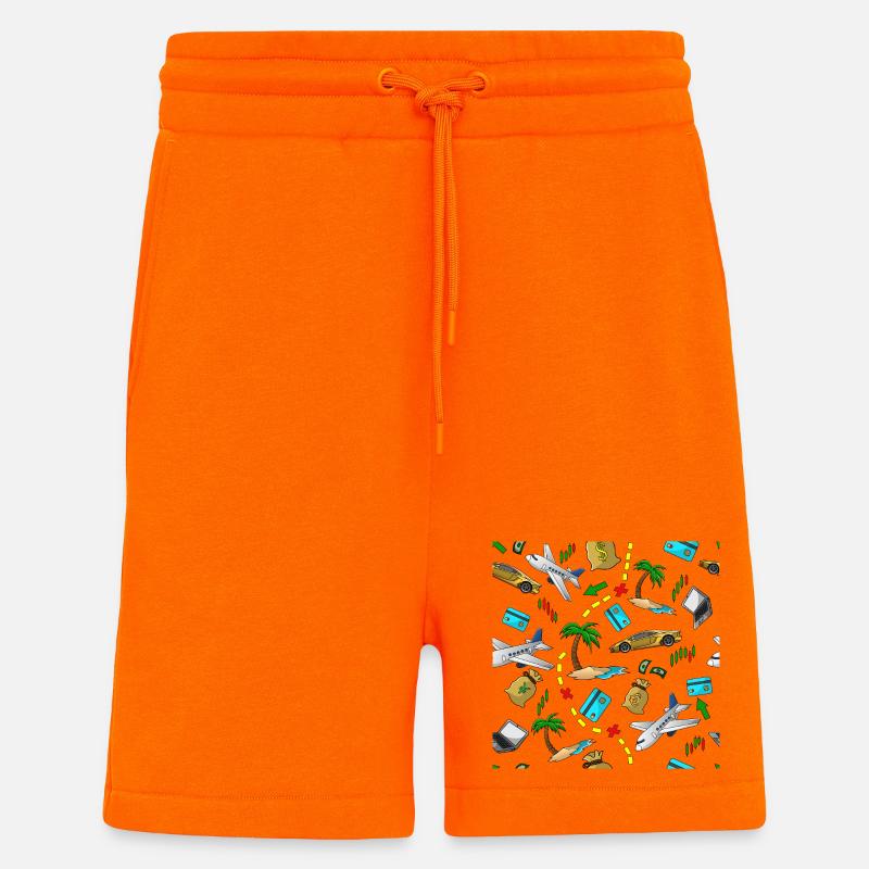 Reisegeld Muster - Shorts - made by SPREAD - SUNSET ORANGE