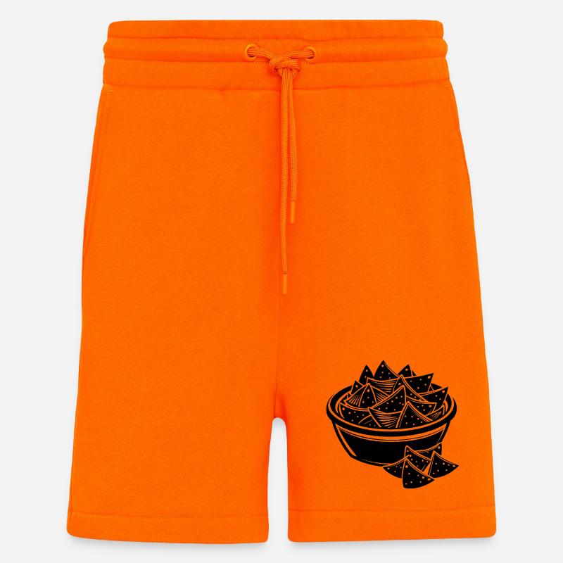 Chips et nachos à sauce - Short bio décontracté fabriqué en UE - SUNSET ORANGE