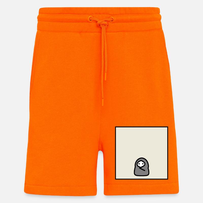 Introverti Cocoon Personnage minimal de mème - Short bio décontracté fabriqué en UE - SUNSET ORANGE