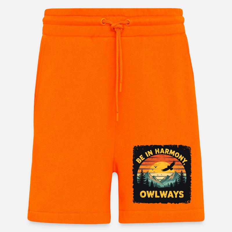 Owl Harmony at Sunset - Shorts - made by SPREAD - SUNSET ORANGE