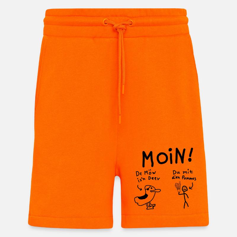 Moin Möwe Pommesdieb Lustig - Shorts - made by SPREAD - SUNSET ORANGE