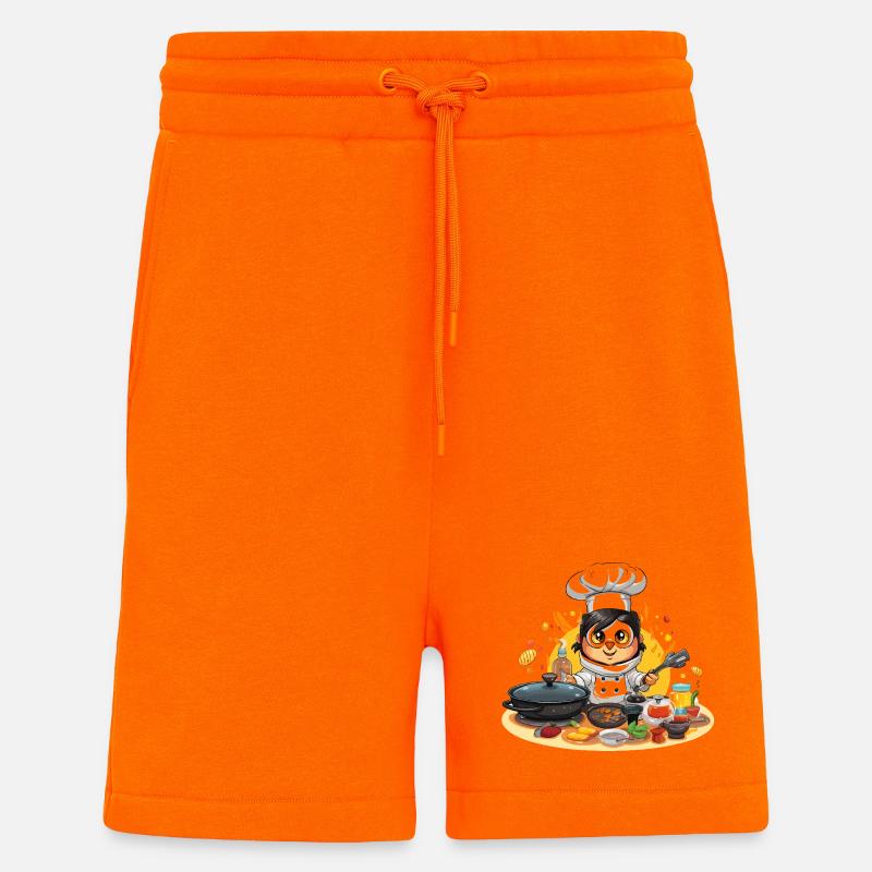 Kitchen Penguin Master Chef - Shorts - made by SPREAD - SUNSET ORANGE