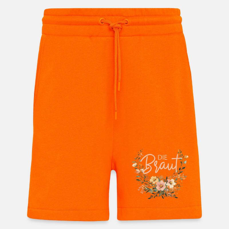 Die Braut! Boho Blumen Bouquet, personalisierbar - Shorts - made by SPREAD - SUNSET ORANGE