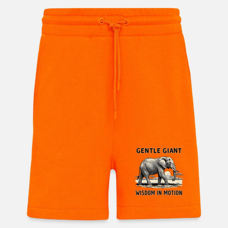 éléphant - Short bio décontracté fabriqué en UE - SUNSET ORANGE