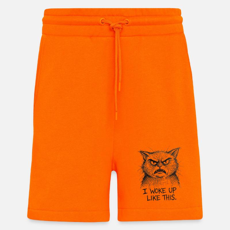 Furious Cat Scribble - Shorts - made by SPREAD - SUNSET ORANGE