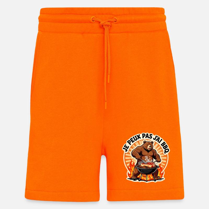 Je peux pas j'ai Barbecue - Short bio décontracté fabriqué en UE - SUNSET ORANGE