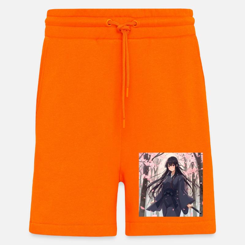 Sakura Shadow Samurai - Shorts - made by SPREAD - SUNSET ORANGE