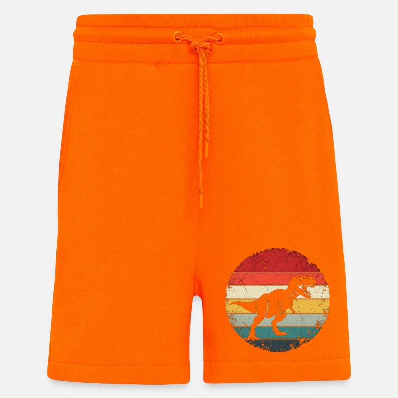 Dinosaurier-Geschenk – Retro-Dinosaurier-Dino-Dinosaurier - Shorts - made by SPREAD - SUNSET ORANGE