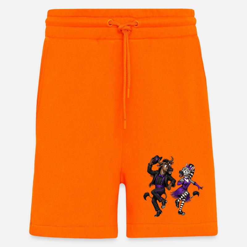 Gnu und Zebra im glamourösen Stepptanz - Shorts - made by SPREAD - SUNSET ORANGE