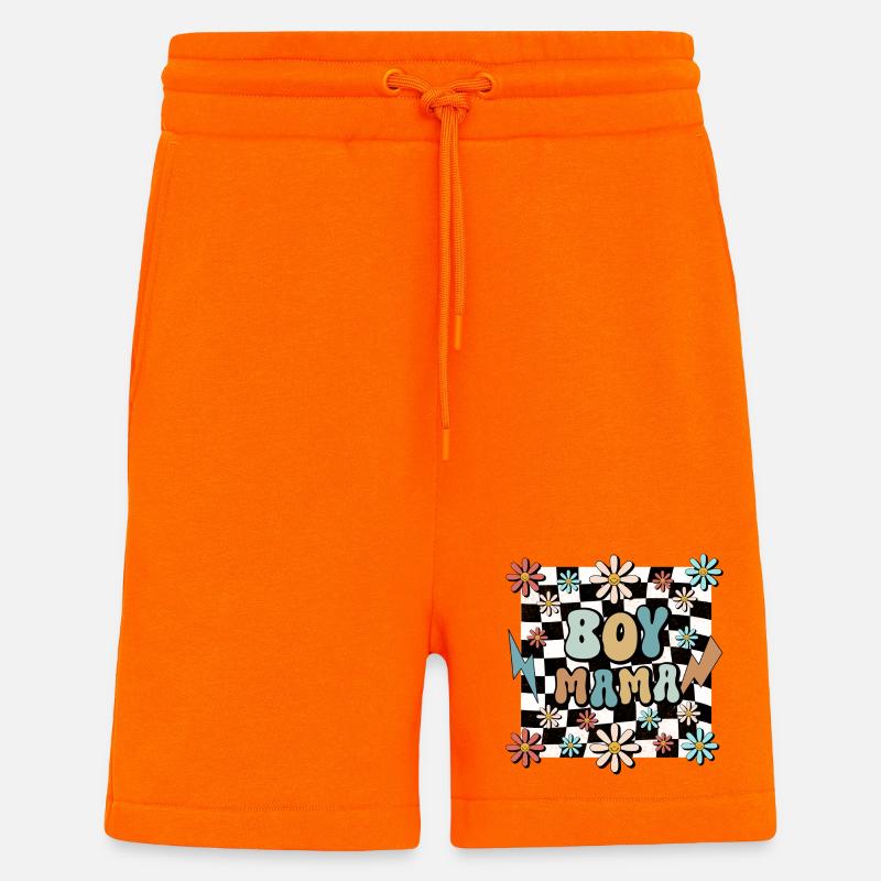 Boy Mama Blumen Muster Mutter Schwangerschaft - Shorts - made by SPREAD - SUNSET ORANGE