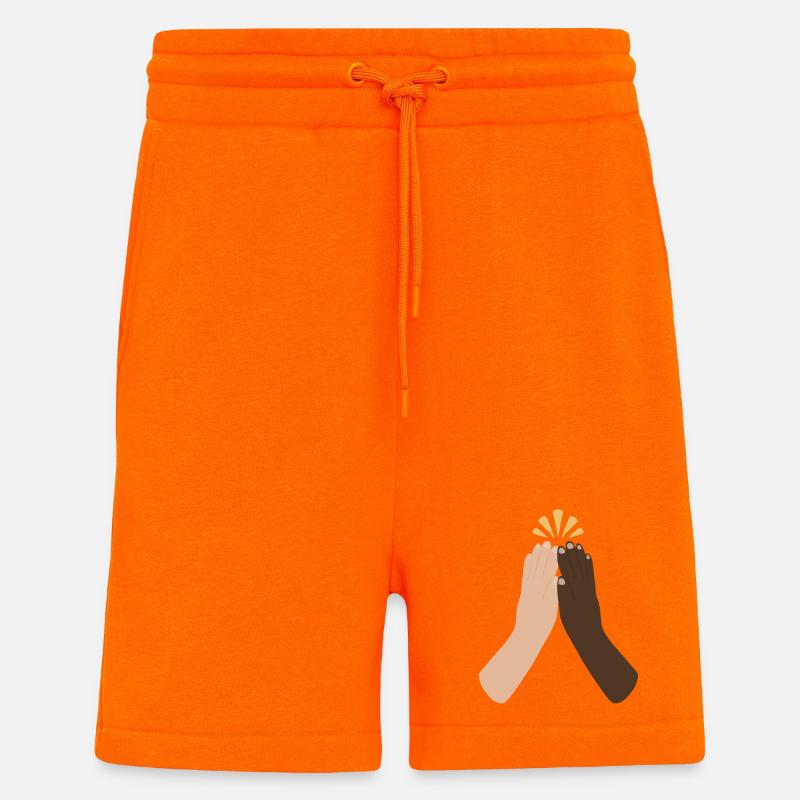 Diverse Hands Clap Unity - Shorts - made by SPREAD - SUNSET ORANGE