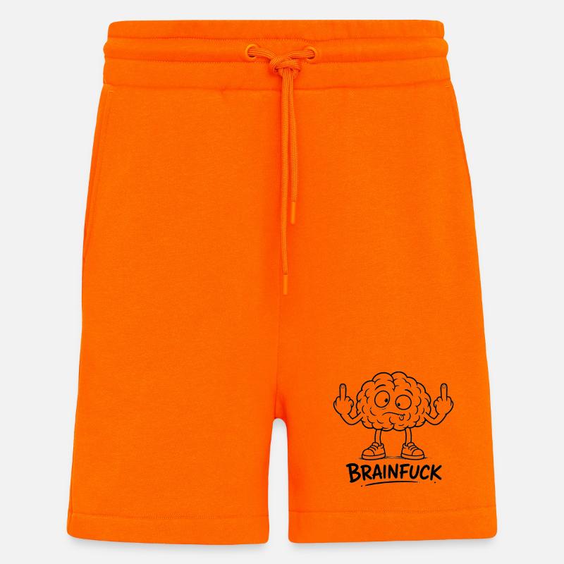 Gehirn Graffiti Mit Mittelfinger - Shorts - made by SPREAD - SUNSET ORANGE
