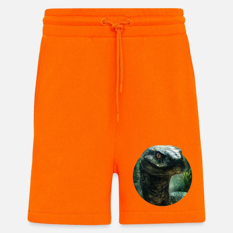 Design de serpent - Short bio décontracté fabriqué en UE - SUNSET ORANGE