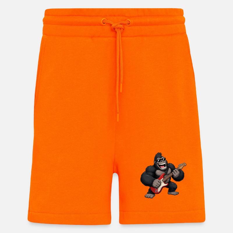 Gorilla with guitar - Shorts - made by SPREAD - SUNSET ORANGE