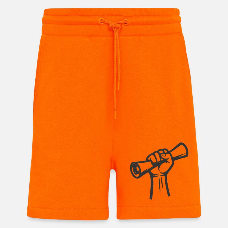 Erhobene Faust auf der Rolle - Shorts - made by SPREAD - SUNSET ORANGE