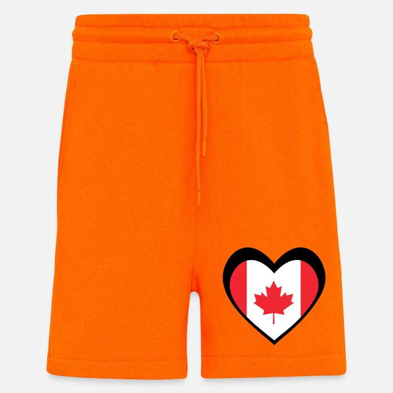 Black Maple Heart – Bold Modern Canada - Shorts - made by SPREAD - SUNSET ORANGE