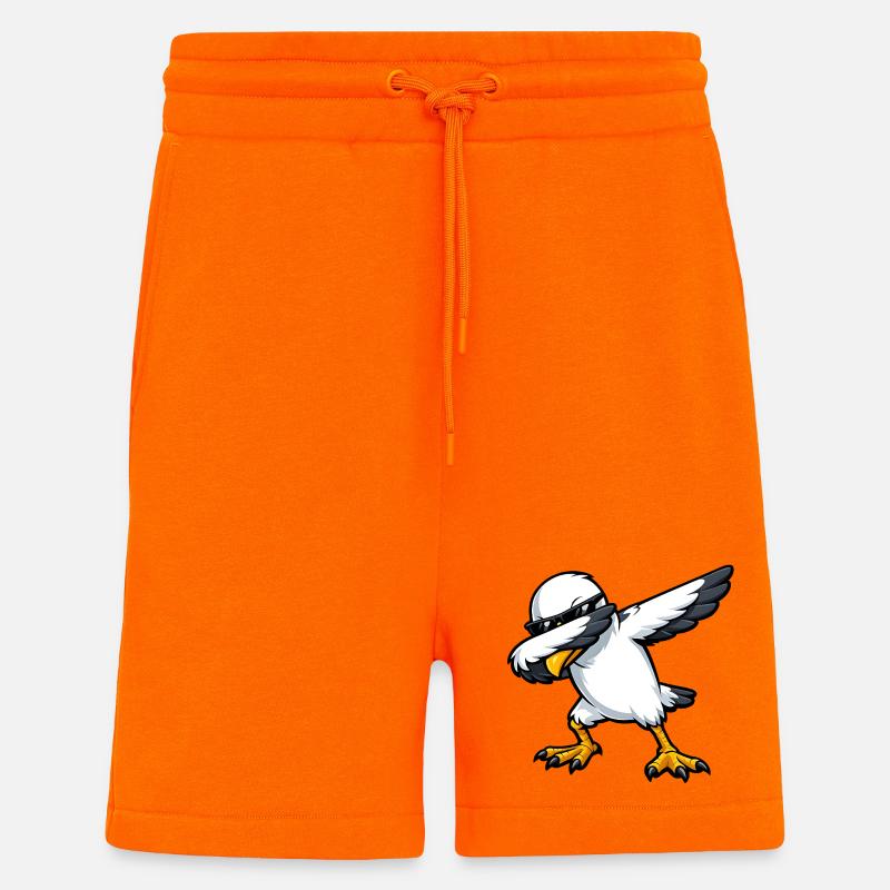 Mouette à tamponner - Short bio décontracté fabriqué en UE - SUNSET ORANGE