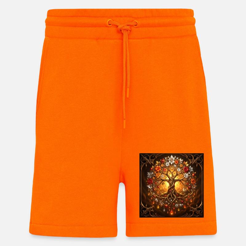 Lumineszierender Lebensbaum - Shorts - made by SPREAD - SUNSET ORANGE